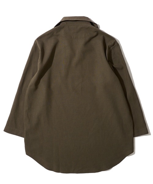 TETE HOMME（テットオム）の「展開店舗限定 ハードマンリネン / Herdmans Linen 7分袖カプリシャツ / スキッパーシャツ（シャツ/ブラウス・メンズ・ホワイト/ブラック/ベージュ/ネイビー/ブルー/カーキ/ダークネイビー・MEDIUM/LARGE/X-LARGE）」の15枚目の写真