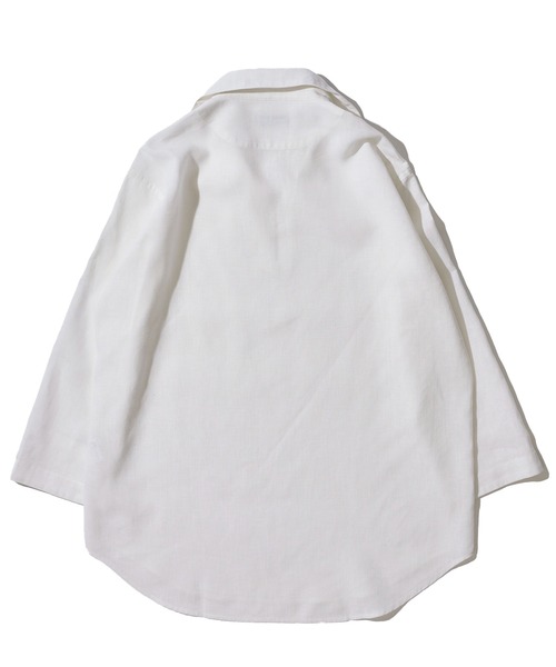 TETE HOMME（テットオム）の「展開店舗限定 ハードマンリネン / Herdmans Linen 7分袖カプリシャツ / スキッパーシャツ（シャツ/ブラウス・メンズ・ホワイト/ブラック/ベージュ/ネイビー/ブルー/カーキ/ダークネイビー・MEDIUM/LARGE/X-LARGE）」の9枚目の写真