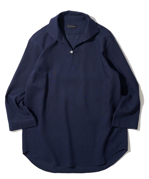 TETE HOMME（テットオム）の「展開店舗限定 ハードマンリネン / Herdmans Linen 7分袖カプリシャツ / スキッパーシャツ（シャツ/ブラウス・メンズ・ホワイト/ブラック/ベージュ/ネイビー/ブルー/カーキ/ダークネイビー・MEDIUM/LARGE/X-LARGE）」の20枚目の写真