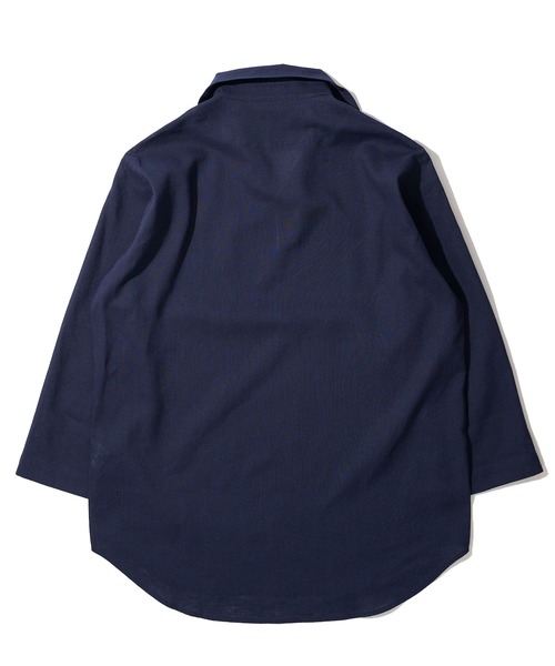 TETE HOMME（テットオム）の「展開店舗限定 ハードマンリネン / Herdmans Linen 7分袖カプリシャツ / スキッパーシャツ（シャツ/ブラウス・メンズ・ホワイト/ブラック/ベージュ/ネイビー/ブルー/カーキ/ダークネイビー・MEDIUM/LARGE/X-LARGE）」の21枚目の写真