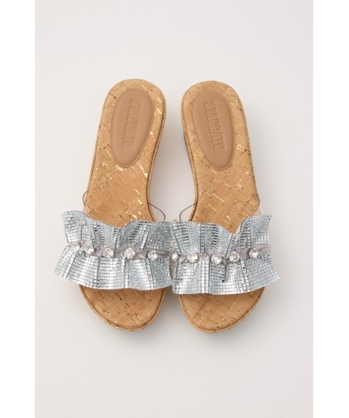 STACCATO（スタッカート）の「ﾗｯﾌﾙｽﾄｰﾝｺﾙｸﾌﾟﾗｯﾄﾌｫｰﾑ（サンダル・レディース・シルバー・22.5cm/23.0cm/23.5cm/24.0cm/24.5cm）」の3枚目の写真