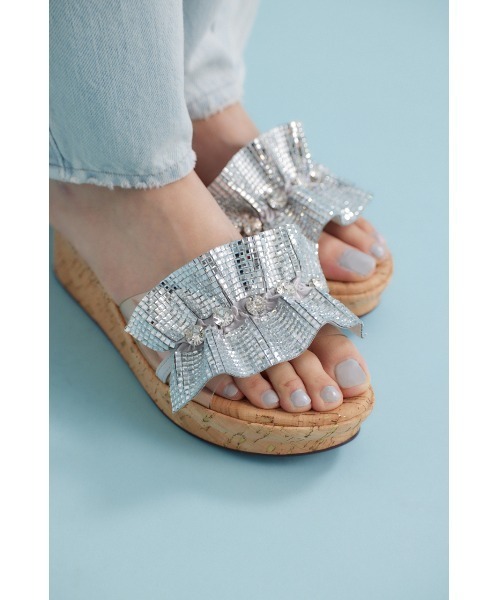 STACCATO（スタッカート）の「ﾗｯﾌﾙｽﾄｰﾝｺﾙｸﾌﾟﾗｯﾄﾌｫｰﾑ（サンダル・レディース・シルバー・22.5cm/23.0cm/23.5cm/24.0cm/24.5cm）」の12枚目の写真