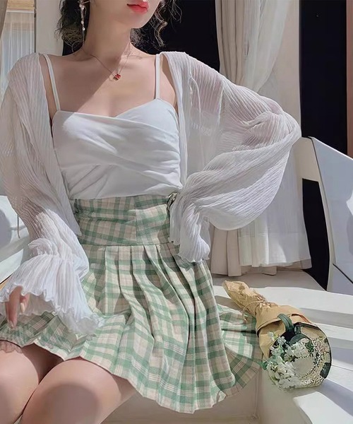 Lace Ladies（レースレディース）の「シアー プリーツ リボン付き 長袖 ブラウス（シャツ/ブラウス・レディース・アイボリー/ホワイト・FREE）」の12枚目の写真