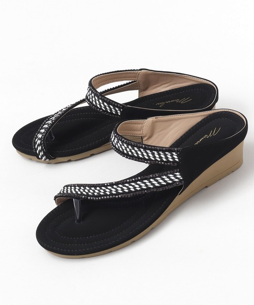 Maunaloa（マウナロア）の「【Maunaloa】ボーダーロープサンダル（サンダル・レディース・ブラック/ブラウン・M/L）」の2枚目の写真