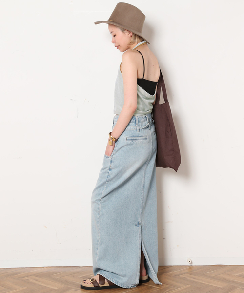【Low Classic】 BELTED HIGH WAIST DENIM SKIRT 2色 Low Classic】 BELTED HIGH WAIST DENIM SKIRT 2色 (LOW CLASSIC