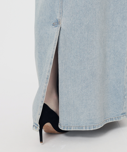 LOW CLASSIC/ロウ・クラシック】BELTED HIGH WAIST DENIM SKIRT