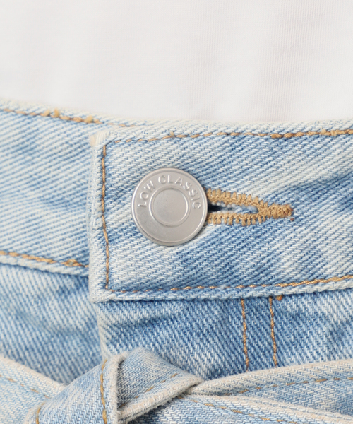[LOW CLASSIC] BELTED HIGH WAIST DENIM SKIRT ☆送料込☆ LOW CLASSIC/ロウ・クラシック】BELTED HIGH WAIST DENIM SKIRT