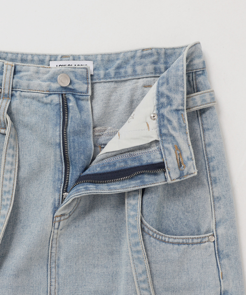 LOW CLASSIC/ロウ・クラシック】BELTED HIGH WAIST DENIM SKIRT