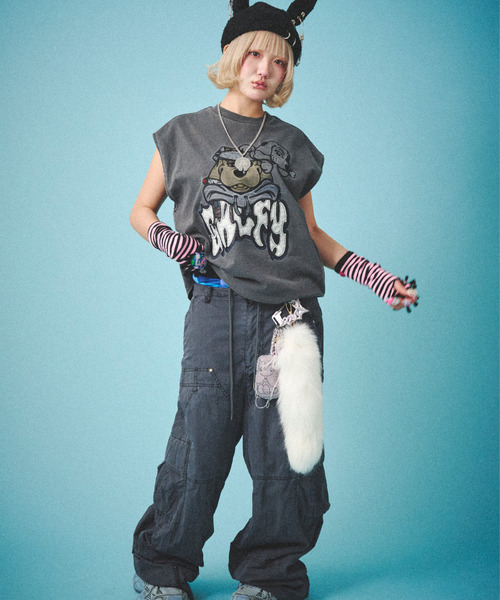GALFY（ガルフィー）の「『GALFY/ガルフィー』反戦パンツ【Z】（その他パンツ・レディース・ブラック系1/ワインレッド・XL/L）」の5枚目の写真