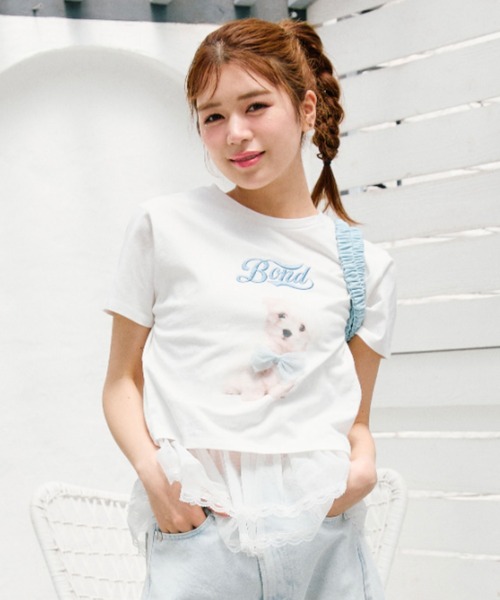 OLIVE des OLIVE(オリーブデオリーブ)の「【着回し万能◎】アソートTシャツ(Tシャツ/カットソー・レディース・サックスブルー/オフホワイト/ブラウン・FREE)」の1枚目の写真
