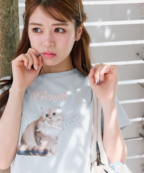 OLIVE des OLIVE(オリーブデオリーブ)の「【着回し万能◎】アソートTシャツ(Tシャツ/カットソー・レディース・サックスブルー/オフホワイト/ブラウン・FREE)」の3枚目の写真