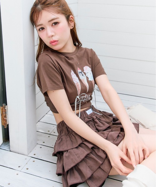 OLIVE des OLIVE(オリーブデオリーブ)の「【着回し万能◎】アソートTシャツ(Tシャツ/カットソー・レディース・サックスブルー/オフホワイト/ブラウン・FREE)」の18枚目の写真