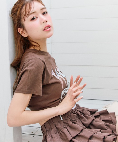 OLIVE des OLIVE(オリーブデオリーブ)の「【着回し万能◎】アソートTシャツ(Tシャツ/カットソー・レディース・サックスブルー/オフホワイト/ブラウン・FREE)」の20枚目の写真