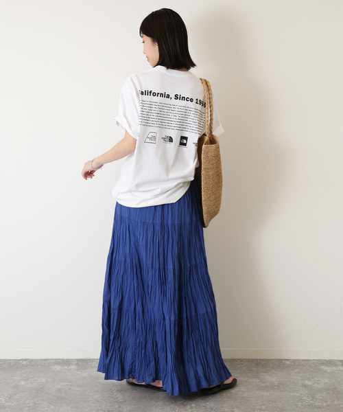 THE NORTH FACE(ザノースフェイス)の「《追加》THE NORTH FACE/ノースフェイス Historical Logo Tee NT32407(Tシャツ/カットソー・レディース・ネイビー/ベージュ/ホワイト・MEDIUM)」の7枚目の写真