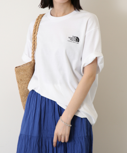 THE NORTH FACE(ザノースフェイス)の「《追加》THE NORTH FACE/ノースフェイス Historical Logo Tee NT32407(Tシャツ/カットソー・レディース・ネイビー/ベージュ/ホワイト・MEDIUM)」の8枚目の写真