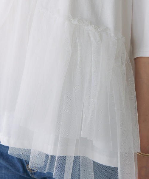 Bou Jeloud（ブージュルード）の「アシメチュールプルオーバー（Tシャツ/カットソー・レディース・オフホワイト/ブラック・FREE）」の12枚目の写真