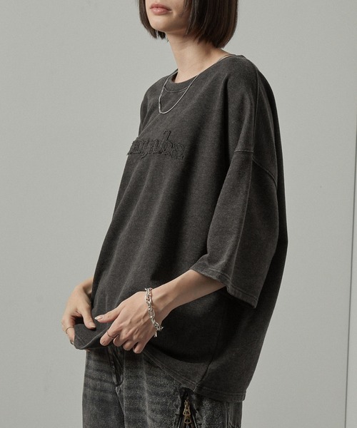 Alfred Alex(アルフレッドアレックス)の「【Alfred Alex】ヴィンテージ加工ロゴパッチショート半袖スウェットTシャツ(Tシャツ/カットソー・メンズ・ブラック/グレー/ネイビー/ベージュ/レッド・M/L)」の13枚目の写真