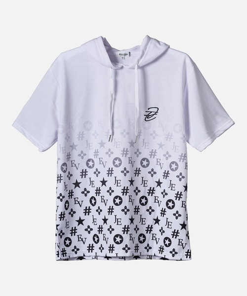 EVOLUTION(エボリューション)の「夏に着るパーカー 7分袖Tパーカー(Tシャツ/カットソー・メンズ・ブラック系2/ホワイト系1/ホワイト系2/ブラック系1・MEDIUM/LARGE/X-LARGE)」の2枚目の写真