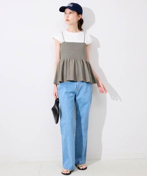 SLOBE IENA(スローブイエナ)の「《追加》ファンタジアパールラメニットビスチェ(キャミソール・レディース・ブラウン/チャコールグレー・FREE)」の3枚目の写真