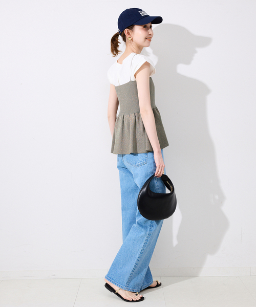 SLOBE IENA(スローブイエナ)の「《追加》ファンタジアパールラメニットビスチェ(キャミソール・レディース・ブラウン/チャコールグレー・FREE)」の5枚目の写真