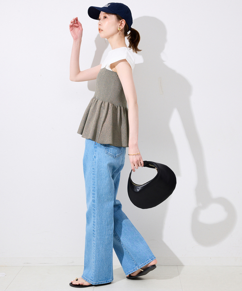 SLOBE IENA(スローブイエナ)の「《追加》ファンタジアパールラメニットビスチェ(キャミソール・レディース・ブラウン/チャコールグレー・FREE)」の7枚目の写真