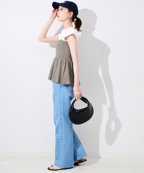 SLOBE IENA(スローブイエナ)の「《追加》ファンタジアパールラメニットビスチェ(キャミソール・レディース・ブラウン/チャコールグレー・FREE)」の8枚目の写真