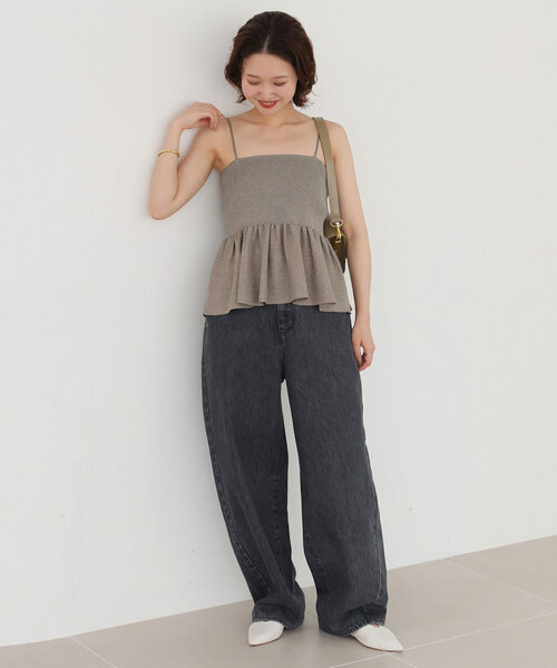 SLOBE IENA(スローブイエナ)の「《追加》ファンタジアパールラメニットビスチェ(キャミソール・レディース・ブラウン/チャコールグレー・FREE)」の12枚目の写真