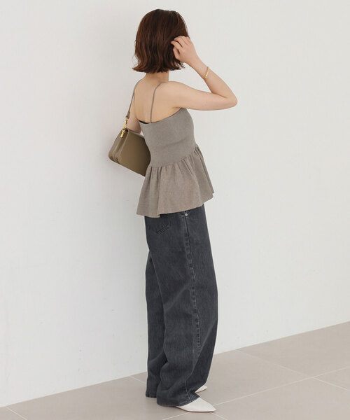 SLOBE IENA(スローブイエナ)の「《追加》ファンタジアパールラメニットビスチェ(キャミソール・レディース・ブラウン/チャコールグレー・FREE)」の14枚目の写真