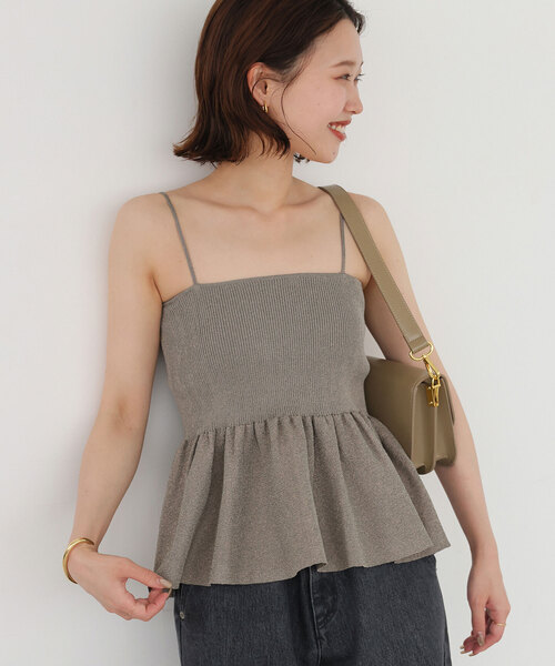 SLOBE IENA(スローブイエナ)の「《追加》ファンタジアパールラメニットビスチェ(キャミソール・レディース・ブラウン/チャコールグレー・FREE)」の16枚目の写真