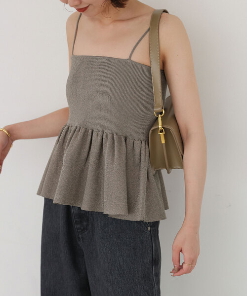 SLOBE IENA(スローブイエナ)の「《追加》ファンタジアパールラメニットビスチェ(キャミソール・レディース・ブラウン/チャコールグレー・FREE)」の18枚目の写真