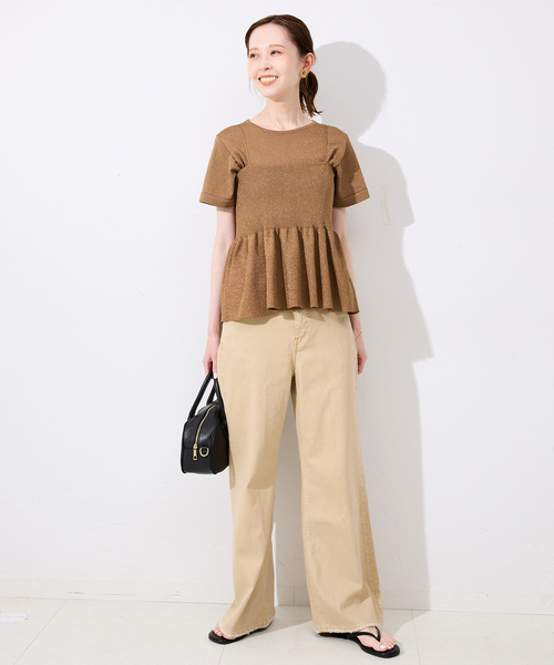 SLOBE IENA(スローブイエナ)の「《追加》ファンタジアパールラメニットビスチェ(キャミソール・レディース・ブラウン/チャコールグレー・FREE)」の20枚目の写真