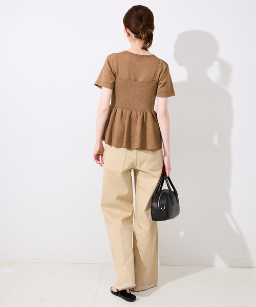 SLOBE IENA(スローブイエナ)の「《追加》ファンタジアパールラメニットビスチェ(キャミソール・レディース・ブラウン/チャコールグレー・FREE)」の22枚目の写真