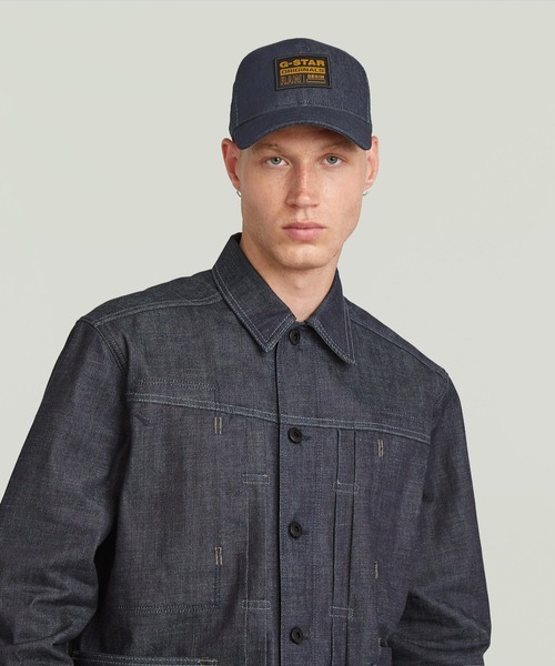 G-STAR（ジースター）の「UNISEX BASEBALL TRUCKER CAP/ユニセックスブロンドロゴベースボールメッシュキャップ（キャップ・メンズ・ダークインディゴブルー・ONE SIZE）」の3枚目の写真