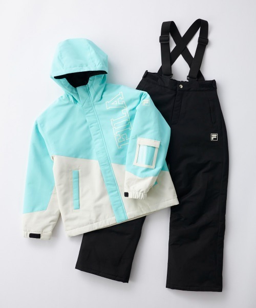 FILA（フィラ）の「調整付きスノーウェア上下セット（スポーツグッズ・キッズ・ミント/ネイビー/ブラウン系その他・170/160/150/140/130）」の2枚目の写真