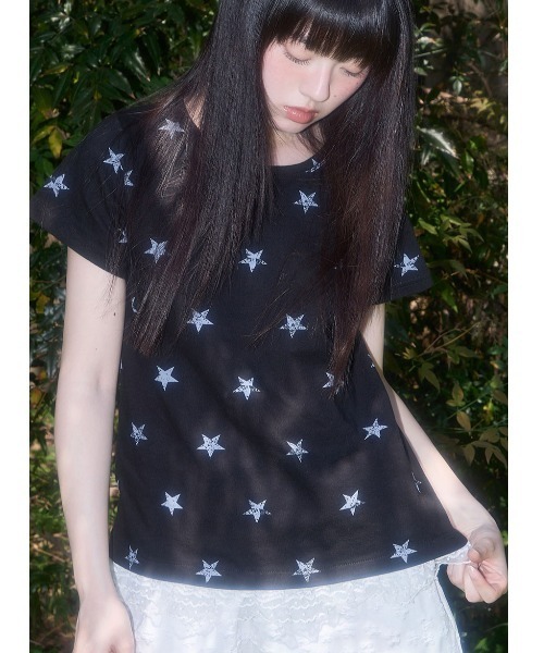 ■FANCY CLUB■ LACE STAR LAYERED TEE (3色) Lace Star Layered Tee (Black) F25QB118 - FANCY CLUB | 60