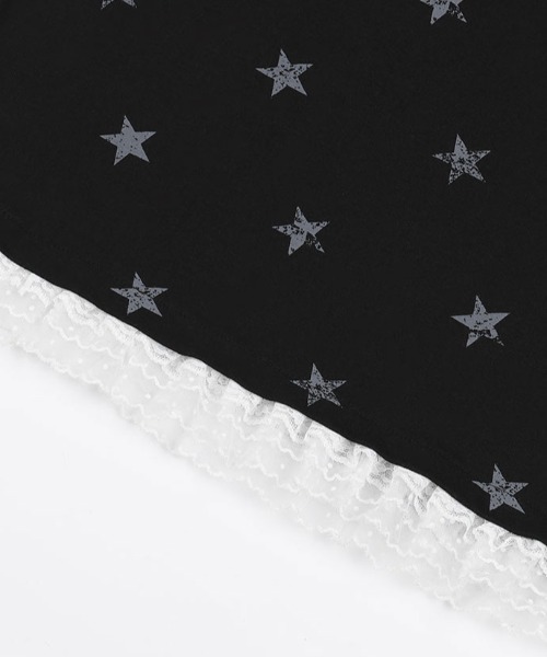 tシャツ A'GEM/9 × .kom 「FANCY CLUB/ファンシークラブ」Lace Star Layered Tee/レーススター レイヤード A'GEM/9 × .kom 『FANCY CLUB/ファンシークラブ』Lace Star