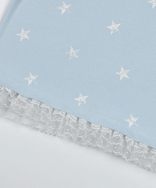 FANCY CLUB（ファンシークラブ）の「A'GEM/9 × .kom 『FANCY CLUB/ファンシークラブ』Lace Star Layered Tee/レーススター レイヤード半袖Tシャツ（Tシャツ/カットソー・レディース・チャコールグレー/ライトブルー/ホワイト・FREE）」の9枚目の写真