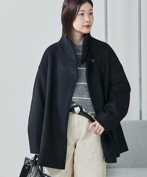 MANTECO/TWEEDスタンドショートコート（その他アウター