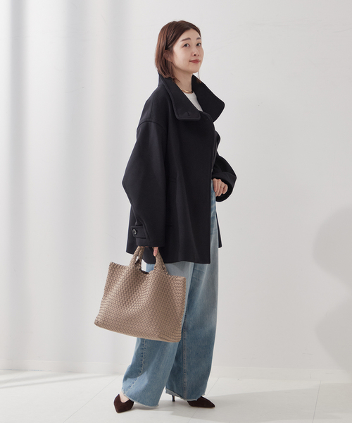 セール】MANTECO/TWEEDスタンドショートコート（その他アウター