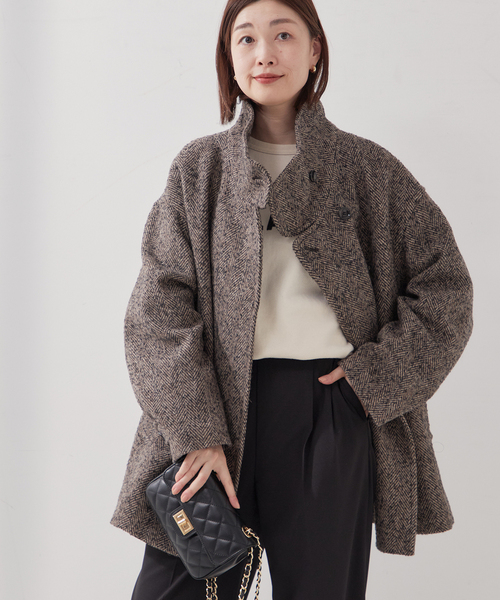 MANTECO/TWEEDスタンドショートコート（その他アウター）｜journal