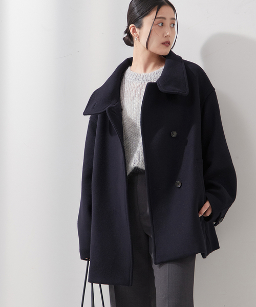 journal standard L'essage（ジャーナルスタンダードレサージュ）の「MANTECO/TWEEDスタンドショートコート（その他アウター・レディース・ブラウン/ブラック/ネイビー・36/38）」の9枚目の写真