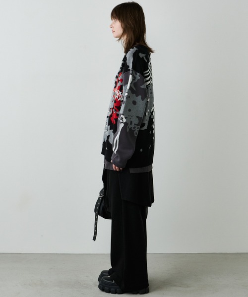 AIVER（アイバー）の「AIVER　骨ニット（ニット/セーター・メンズ・ブラック/ライトグレー/ブルー・SMALL/LARGE/MEDIUM）」の16枚目の写真