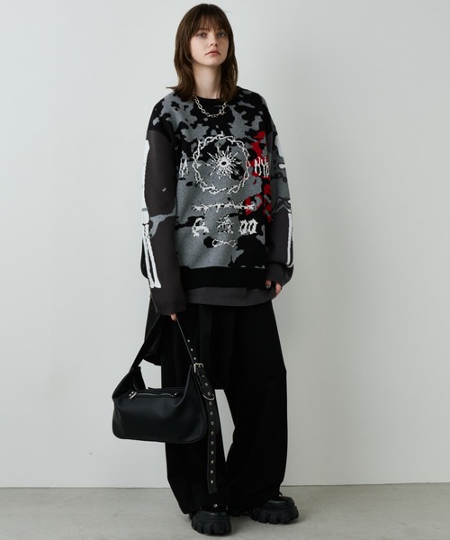 AIVER（アイバー）の「AIVER　骨ニット（ニット/セーター・メンズ・ブラック/ライトグレー/ブルー・SMALL/LARGE/MEDIUM）」の15枚目の写真