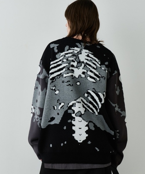 AIVER（アイバー）の「AIVER　骨ニット（ニット/セーター・メンズ・ブラック/ライトグレー/ブルー・SMALL/LARGE/MEDIUM）」の5枚目の写真