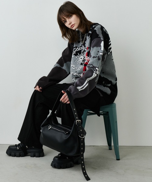 AIVER（アイバー）の「AIVER　骨ニット（ニット/セーター・メンズ・ブラック/ライトグレー/ブルー・SMALL/LARGE/MEDIUM）」の9枚目の写真