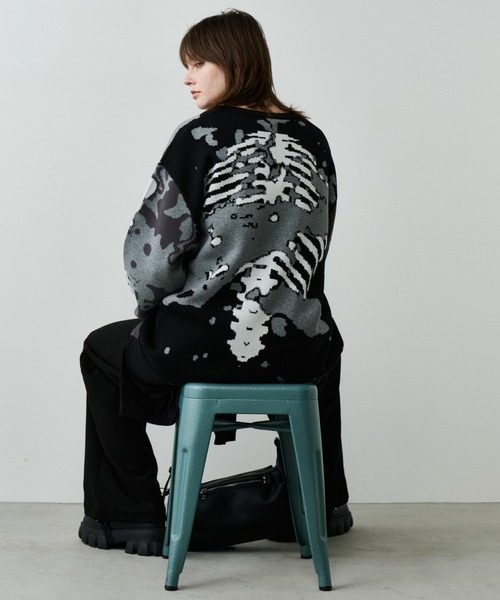 AIVER（アイバー）の「AIVER　骨ニット（ニット/セーター・メンズ・ブラック/ライトグレー/ブルー・SMALL/LARGE/MEDIUM）」の12枚目の写真