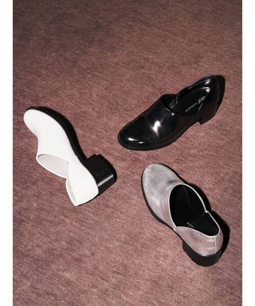 HARUTA（ハルタ）の「【HARUTA×ELENDEEK】スポックシューズ（パンプス・レディース・オフホワイト/シルバー/ブラック・36/37/38）」の4枚目の写真