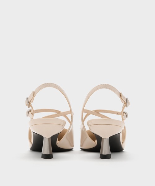 CHARLES & KEITH(チャールズ & キース)の「ポインテッドトゥ クロスオーバースリングバックキトゥンヒール(パンプス・レディース・ブラック/オフホワイト/マルーン・22cm/22.5cm/23cm/23.5cm/24.5cm/25cm/25.5cm/26.5cm)」の14枚目の写真