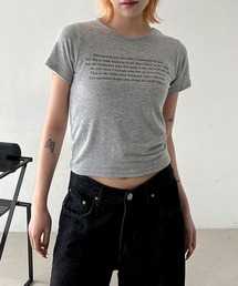 ミニマル レタリング クロップド 半袖 Tシャツ