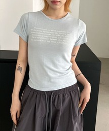 ミニマル レタリング クロップド 半袖 Tシャツ